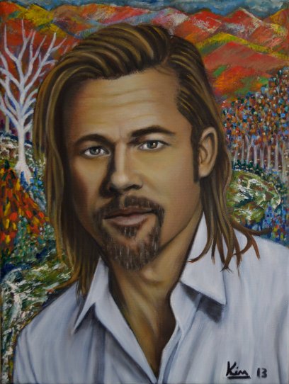 Oil Painting > Saragossa Opening > Brad Pitt